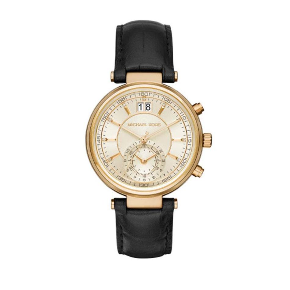 Michael Kors Sawyer Blue Dial Blue Leather Strap Watch for Women - MK2425 main image 0